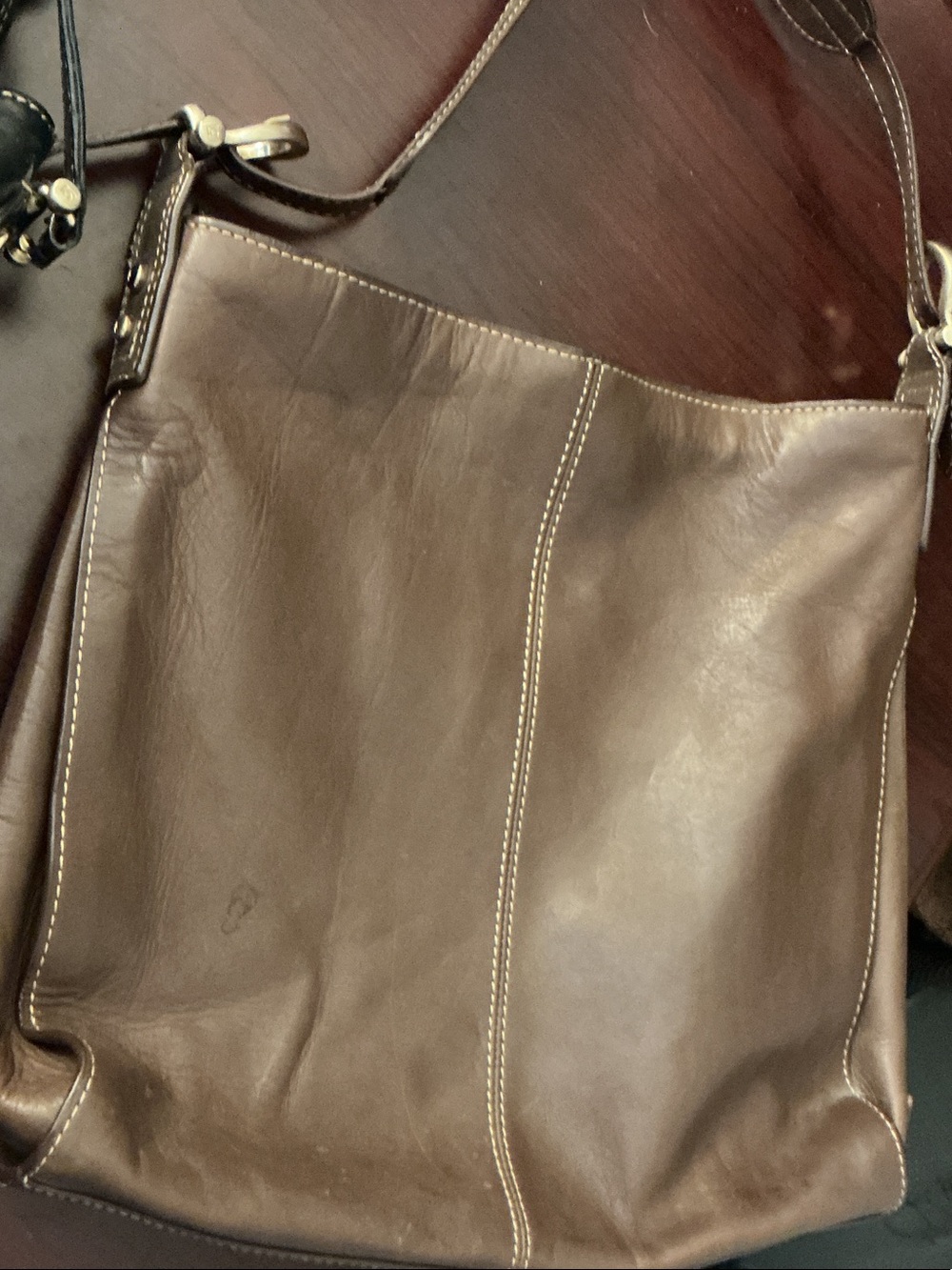 Liz Claiborne Chocolate Brown Leather Shoulder Bag